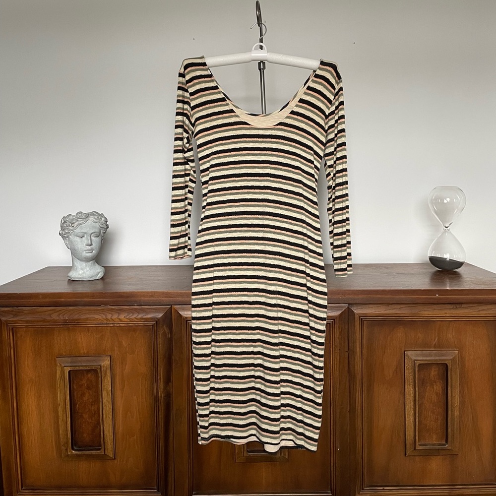 Dolan (Anthropologie) Midi Striped Dress with Scoop Back (stretchy! :)) | Size M - Picture 3 of 7